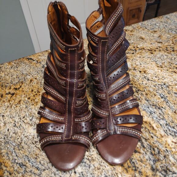 Pikolinos Brown Strappy Heeled Sandals Size 41 Naturally US 10 - Picture 9 of 13